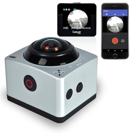 Pyle Gear Pro Hype 360 Cam - 360 Degree Degree Panorama 1080P HD Camera Silver GDV835SL